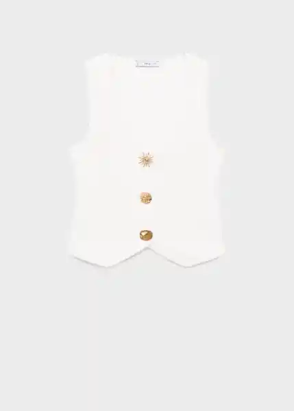 Chaleco Antonia Blanco Talla XS Mujer Mango