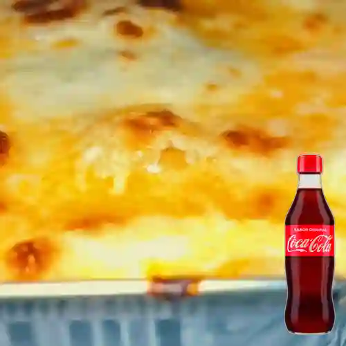 Lasaña/Pasticho Mixto Carne&Pollo +CocaCola Org 350ml