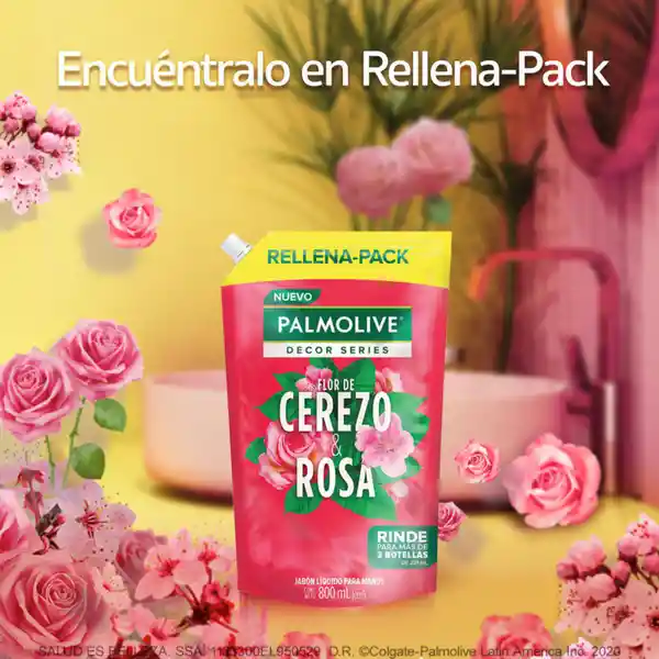 Jabon Liquido Manos Palmolive Flor de Cerezo & Rosa 800ml
