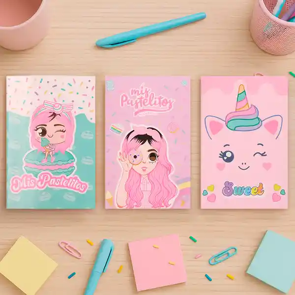 Set Cuadernos Pequeños Con Puntadas Serie Mis Pastelitos Miniso