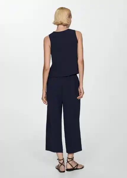 Pantalón Burbu-H Navy Talla L Mujer Mango