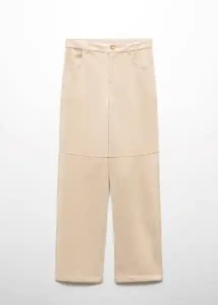 Pantalón Elina Piedra Talla S Mujer Mango