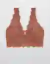 American Eagle Bralette Eyelash Escotado Cereza Talla M