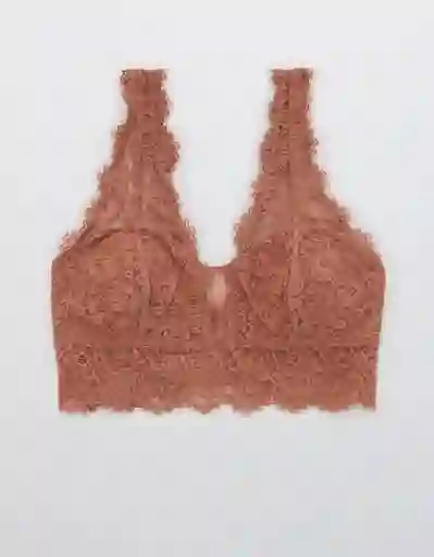 American Eagle Bralette Eyelash Escotado Cereza Talla M