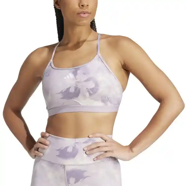 Adidas Top Aer Ls Aop Bra Mujer Morado Talla MAB IQ3378