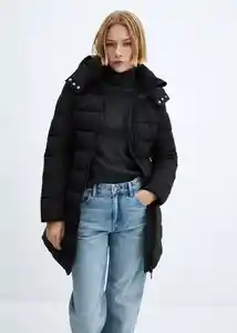 Abrigo Anorak Bego Negro Talla 25 Mujer Mango