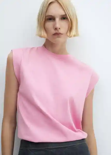 Camiseta Viri Rosa Talla S Mujer Mango