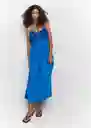 Vestido Miel5 Azul Talla S Mujer Mango