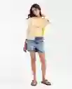 Short Medio Femenino Azul Francés Medio Talla 8 Chevignon