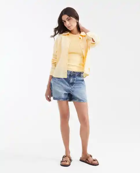 Short Medio Femenino Azul Francés Medio Talla 8 Chevignon