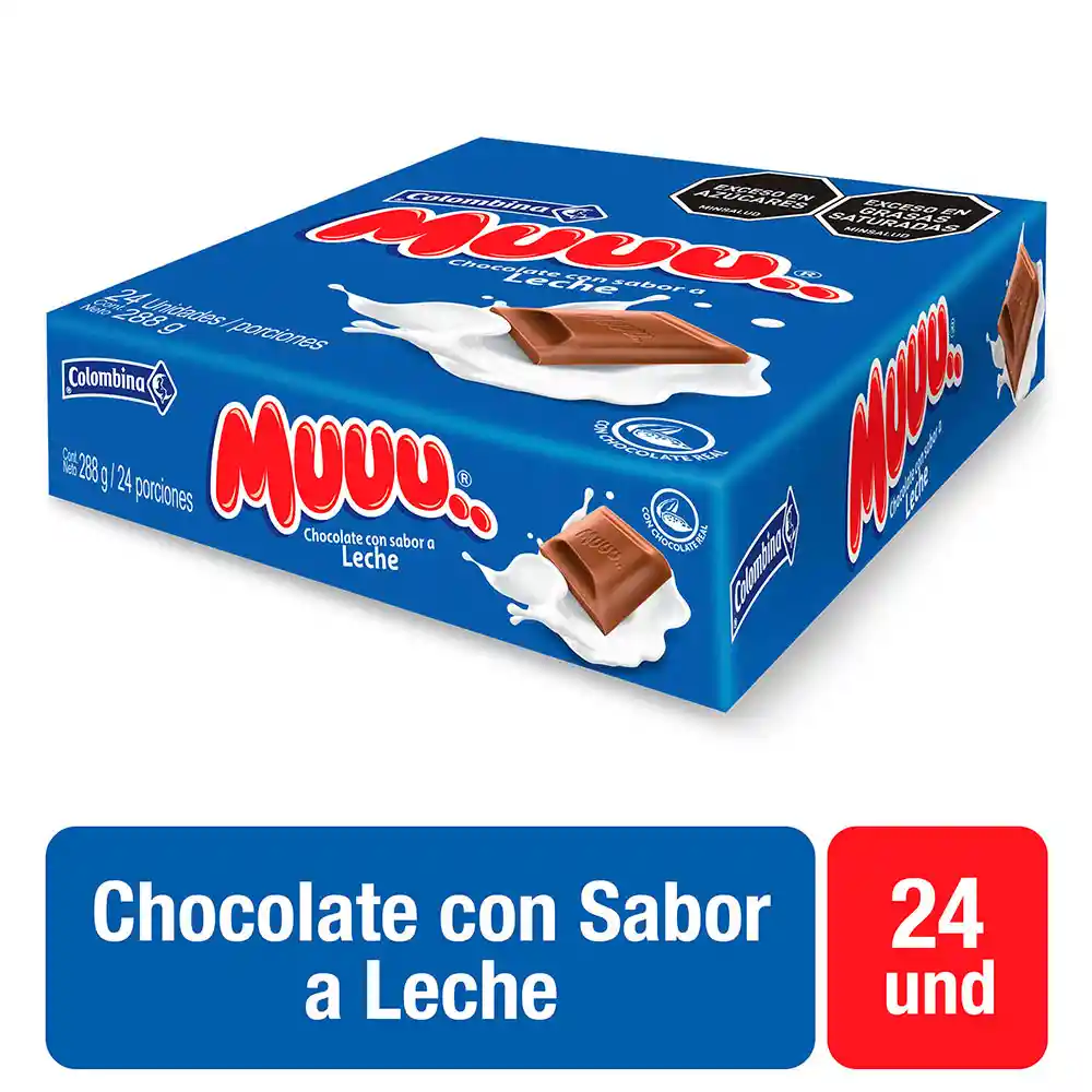 Chocolatina Muuu Leche por 24 uds