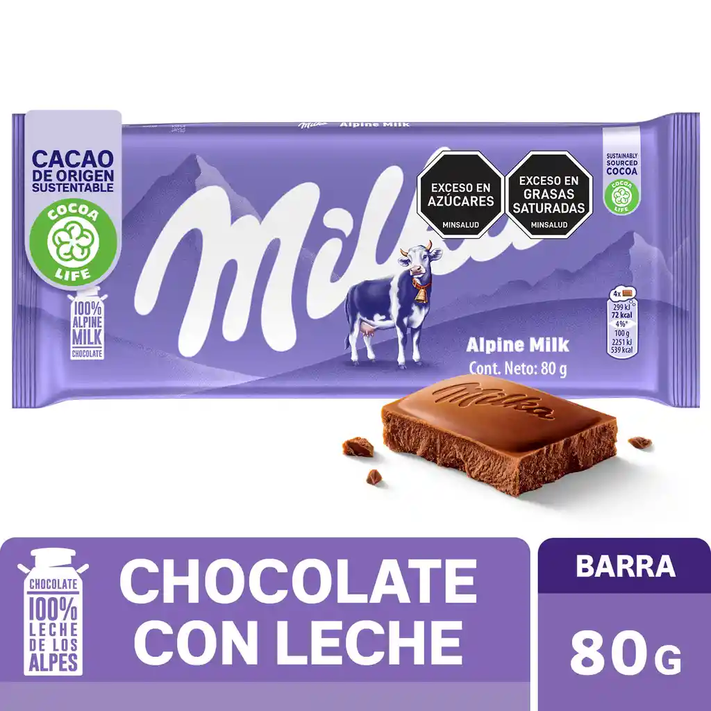 Chocolate Milka de Leche 80G