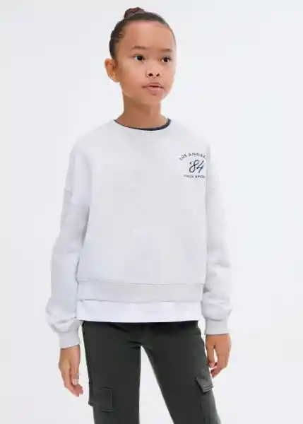 Buzo Sudadera Sports Gris Claro Vigoré Talla 14 Niñas Mango