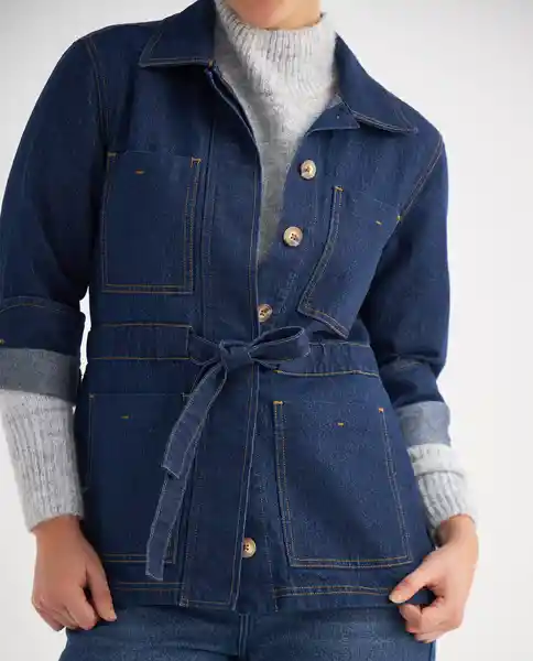 Chaqueta Azul Rivera Medio Talla XS 629F016 Esprit
