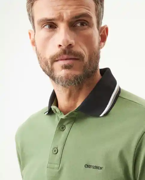 Camiseta Contrast Polo Neck Verde Loden Oscuro T L Chevignon