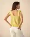 Camisa Amarillo Linaza Medio Talla S 611G006 Esprit