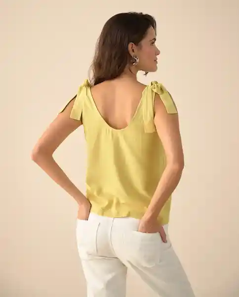 Camisa Amarillo Linaza Medio Talla S 611G006 Esprit