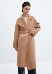 Abrigo Batin Camel Talla L Mujer Mango