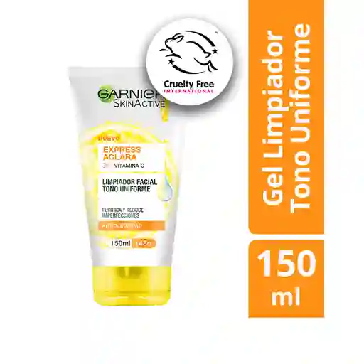 Gel limpiador facial Garnier Vitamina C Express Aclara 150 ml