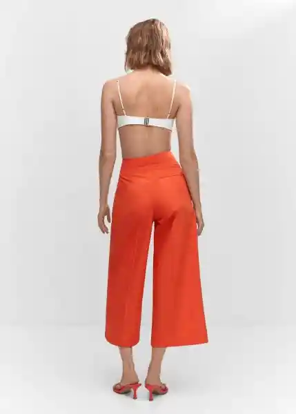 Pantalón Pope Naranja Talla 42 Mujer Mango