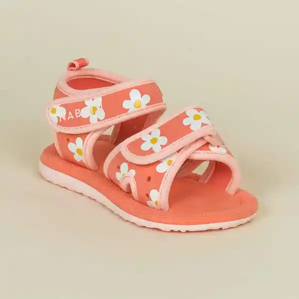 Nabaiji Sandalias Con Flores Bebé Niña Coral Talla 20