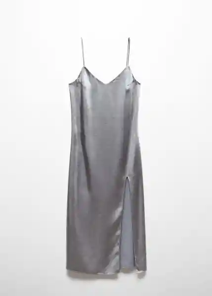 Vestido Tina Plata Talla L Mujer Mango