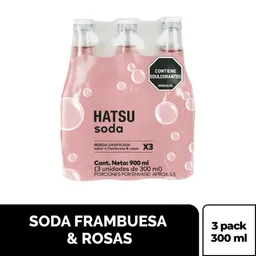 Hatsu Soda Sabor Frambuesa & Rosas