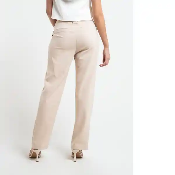  Pantalon Drew Beige Goma Medio Talla 4 Naf-Naf 