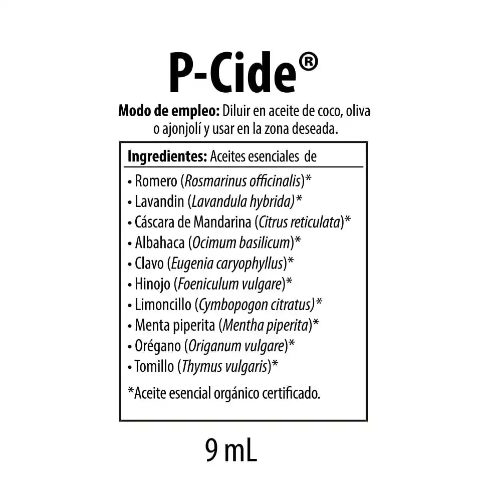 Esencia P-Cide Aceite L X 9Ml Nutrabiotics