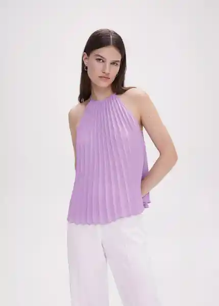 Top Plisi Malva Talla S Mujer Mango