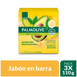 Jabón Corporal Palmolive Naturals Banana y Aguacate Barra 3x110g