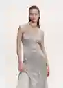 Vestido Ale Plata Talla L Mujer Mango