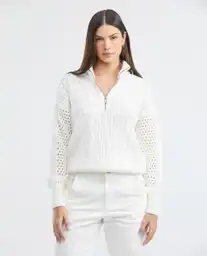 Sueter Comfy Crudo Porcelana Claro Talla L Mujer Chevignon