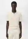 Camiseta Polo Tio Offwhite Talla L Hombre Mango