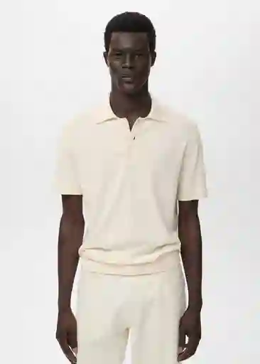 Camiseta Polo Tio Offwhite Talla L Hombre Mango