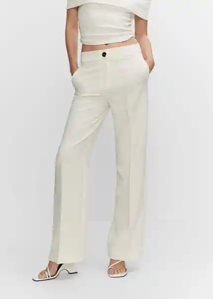 Pantalón Simon Crudo Talla 46 Mujer Mango