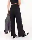 Pantalón Botón Interno Negro Puro Ultra Oscuro Talla 8 Mujer Naf Naf
