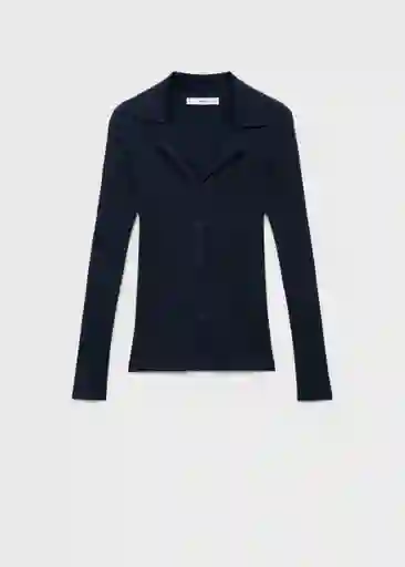 Cárdigan Latte Navy Talla S Mujer Mango