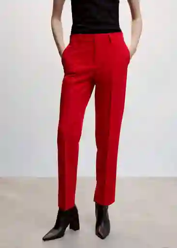 Pantalón Boreal Rojo Talla 42 Mujer Mango