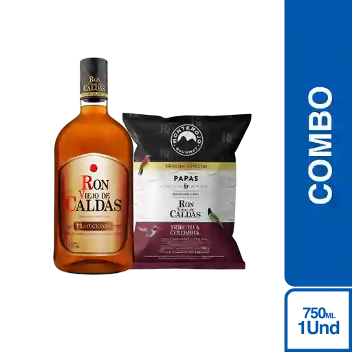 Combo Papa BBQ Ron + Ron Viejo de Caldas Dorado Tradicional