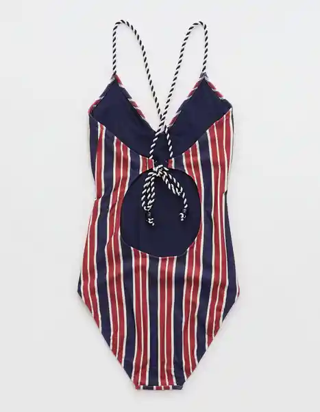 Vestido de Baño Entero Azul Talla: MEDIUM 5857410 American Eagle