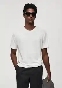 Camiseta Liman Blanco Talla M Hombre Mango