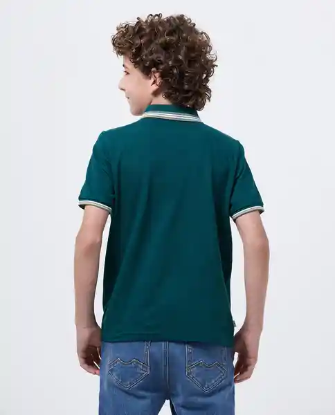 Camiseta Polo Neck Verde Pluvisilva Ultraoscuro 14 Chevignon