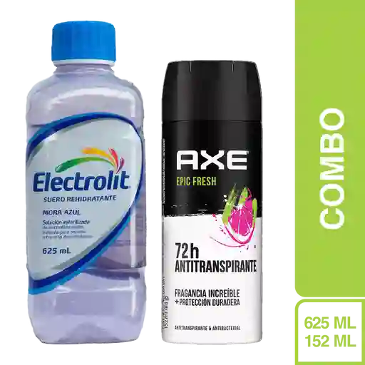 Combo Axe Desodorante Epic Fresh + Electrolit Suero Mora Azul