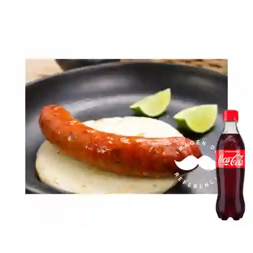 Combo Chorizo con Arepa Pequeña + Cocacola Orig 400 ml