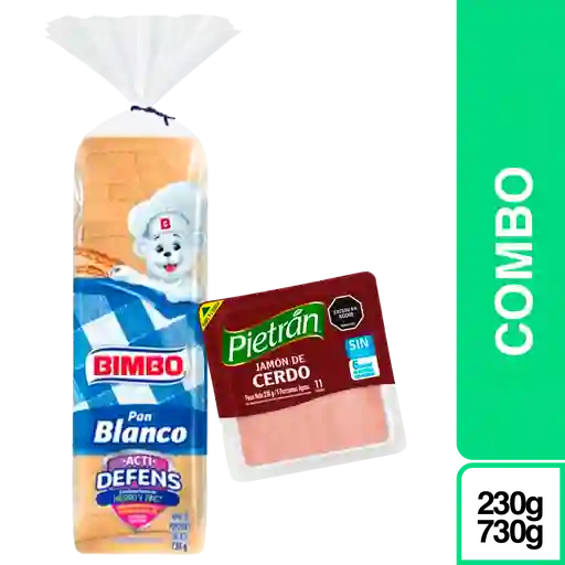 Combo Pietran Jamon de Cerdo + Bimbo Pan Tajado Blanco