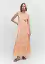 Vestido Selene Peach Talla M Mujer Mango