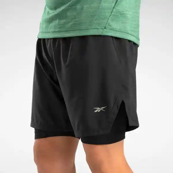 Reebok Short Running 2-1 Hombre Negro Talla XL