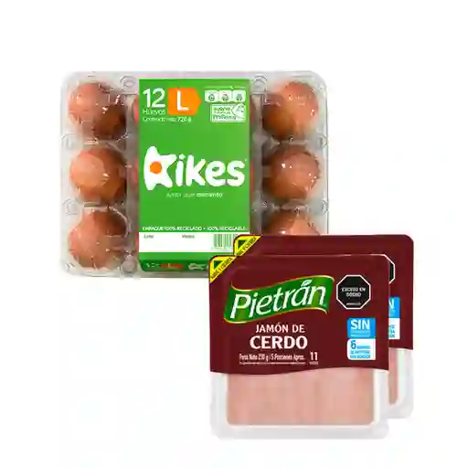 Combo Kikes Huevo Rojo L + Pietrán Jamón de Cerdo