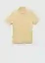 Camisa Polo Rea Amarillo Pastel Talla XS Hombre Mango
